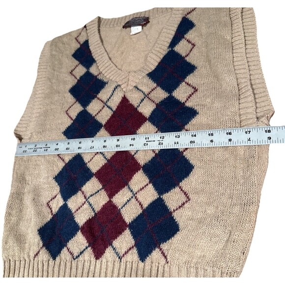 VTG 70/80s Mademoiselle Knitwear Argyle Sweater Vest Size Medium - Picture 5 of 7